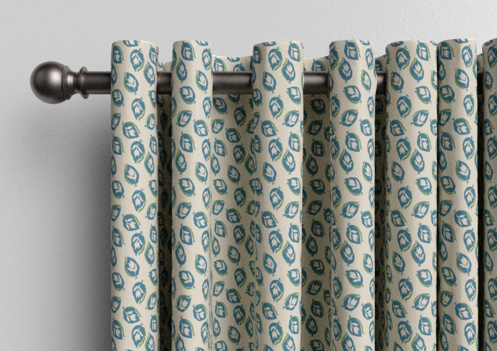 Land & Shore Seedling, Teal - Made to Measure Curtains - Image 12